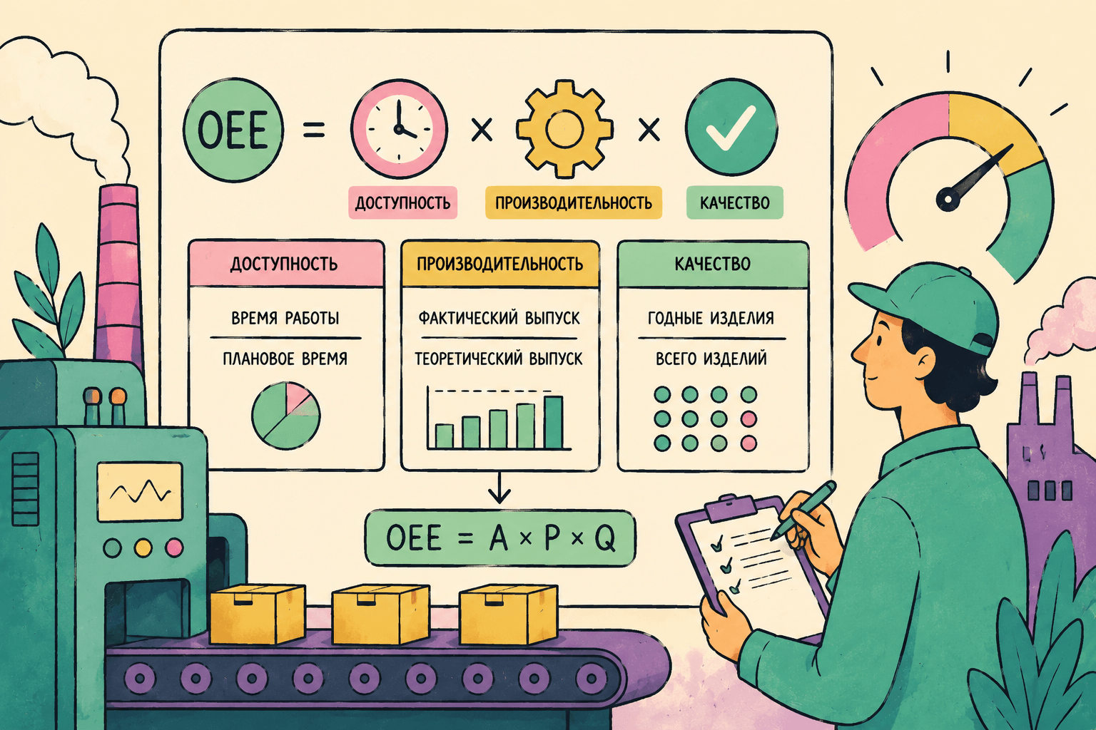 Как рассчитать OEE: пошаговая формула с примерами